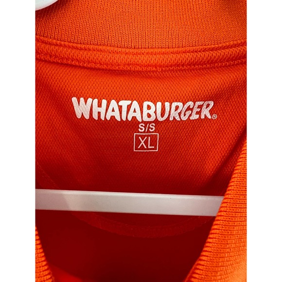 Whataburger Employee Orange Shirt XL Collared Short Sleeves Polo Collectible - Picture 4 of 6